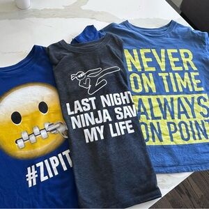 Boys Graphic Long Sleeve 4 Tees Bundle Size M or 7/8 Years
